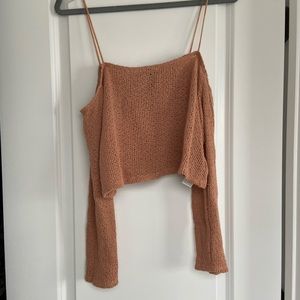 Forever21 Tan Knit Crop Top